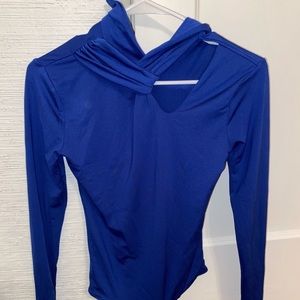 Zara cobalt blue cutout bodysuit size Medium NWT